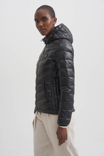 Black thin puffer coat shop