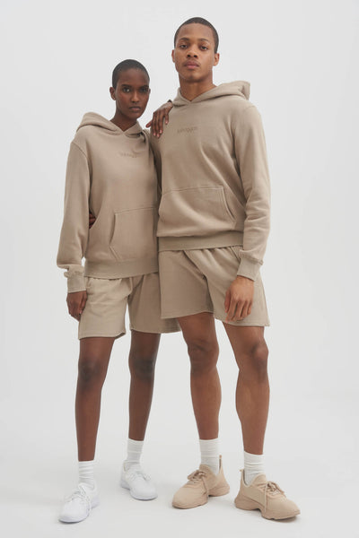 UNISEX LUXE FLEECE SWEAT SHORTS BEIGE TOBOGGAN