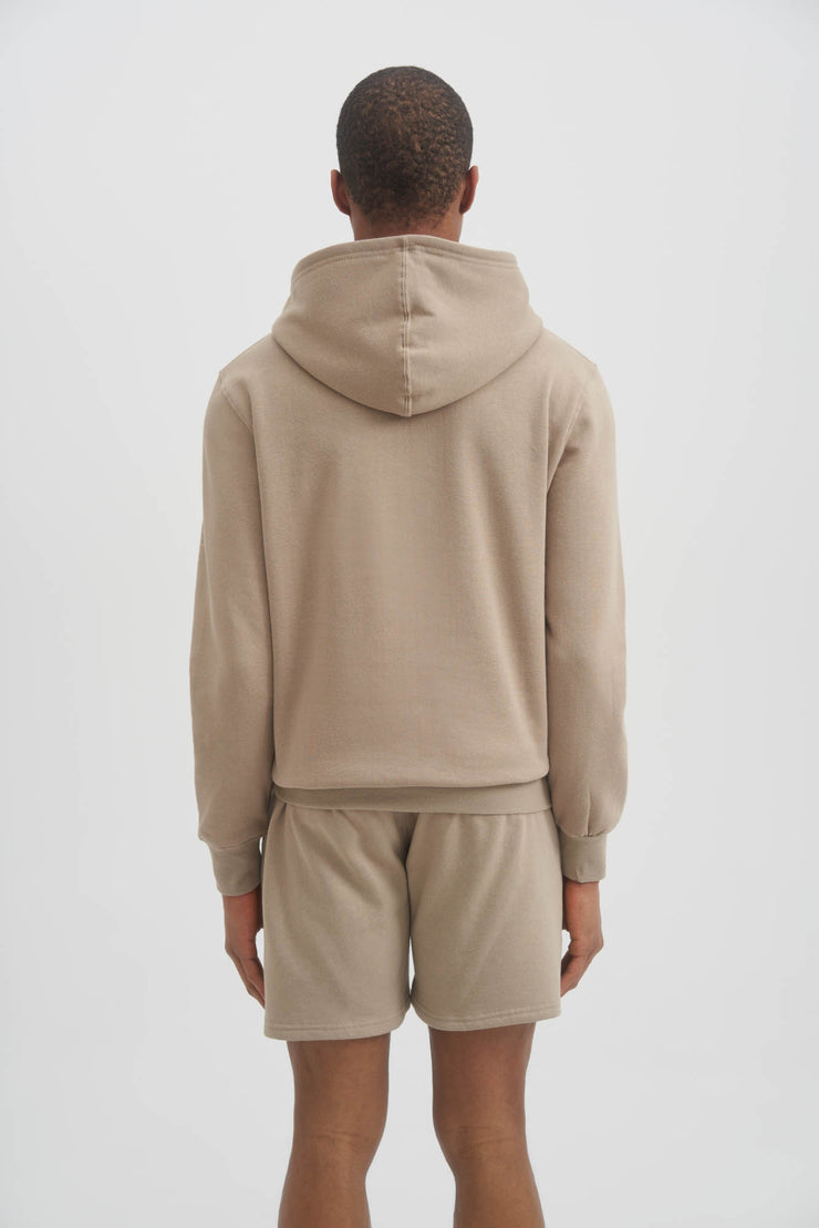 Beige fleece hoodie shop